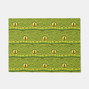 Snake Eyes Pattern - Abstract Green Reptile Doormat