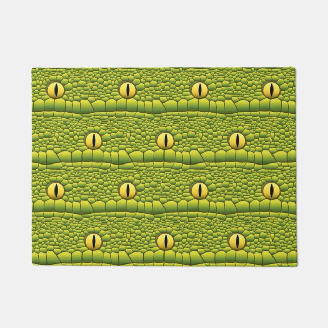 Snake Eyes Pattern - Abstract Green Reptile Doormat (Front)