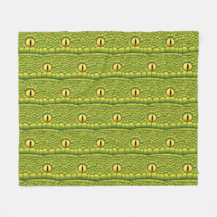 Snake Eyes Pattern - Abstract Green Reptile Fleece Blanket