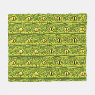 Snake Eyes Pattern - Abstract Green Reptile Fleece Blanket