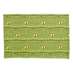 Snake Eyes Pattern - Abstract Green Reptile Pillowcase