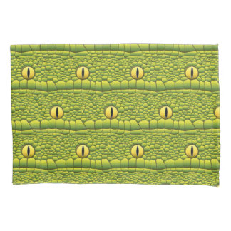 Snake Eyes Pattern - Abstract Green Reptile Pillowcase