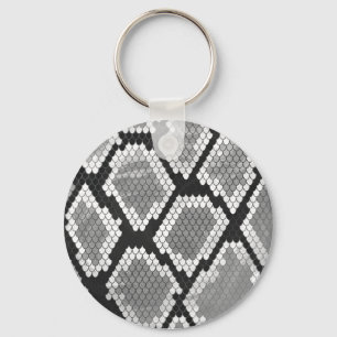 Snake Gray, White and Black Print Key Ring