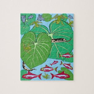 Snake@Green leaf print jigsaw puzzle