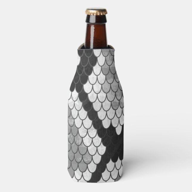 Snake Grey and Light Grey Print Bottle Cooler (Bottle Front)