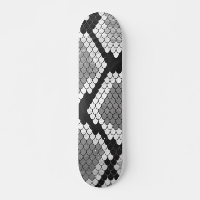 Snake Grey and Light Grey Print Skateboard (Front)