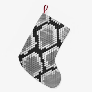 Snake Grey and Light Grey Print Small Christmas Stocking