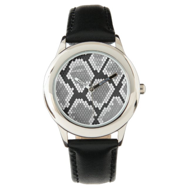 Snake Grey and Light Grey Print Watch (Front)