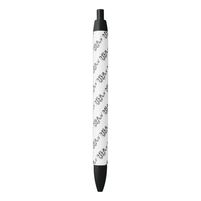 Snake Grey and Light Grey Silhouette Black Ink Pen (Front Vertical)