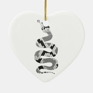 Snake Grey and Light Grey Silhouette Ceramic Tree Decoration