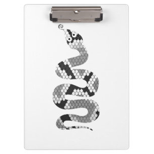 Snake Grey and Light Grey Silhouette Clipboard