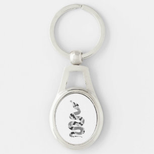 Snake Grey and Light Grey Silhouette Key Ring