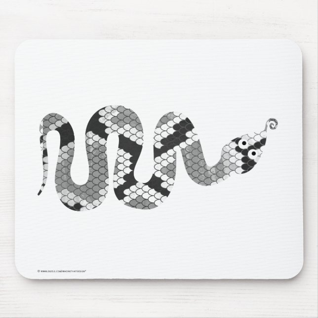 Snake Grey and Light Grey Silhouette Mouse Mat (Front)