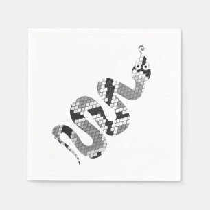 Snake Grey and Light Grey Silhouette Napkin