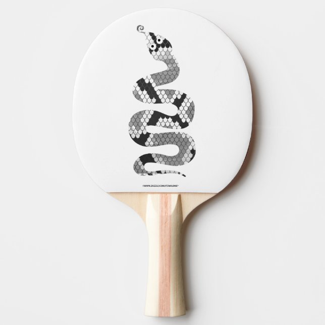 Snake Grey and Light Grey Silhouette Ping Pong Paddle (Front)