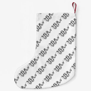 Snake Grey and Light Grey Silhouette Small Christmas Stocking