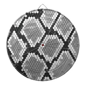 Snake Grey, White and Black Print Dartboard