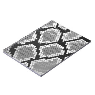 Snake Grey, White and Black Print Notebook