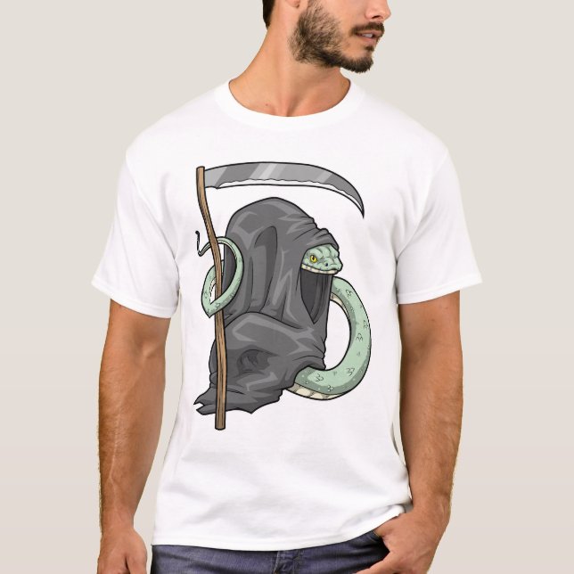 Snake Halloween Grim Reaper T-Shirt (Front)