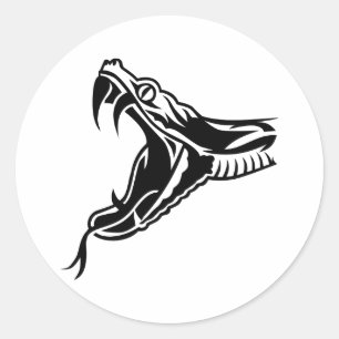 Snake head classic round sticker
