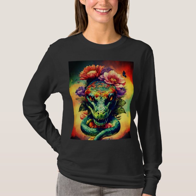 Snake head T-shirt design. (Front)