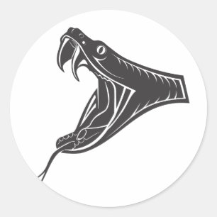snake-head-vector classic round sticker