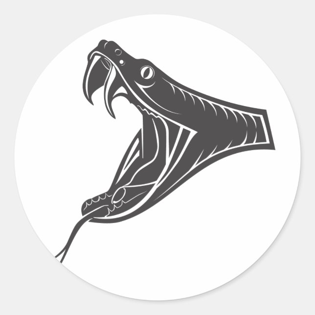 snake-head-vector classic round sticker (Front)