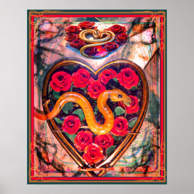 Snake, Heart and Roses Deadly Valentine Poster (Front)