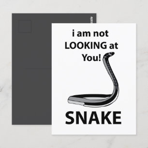Snake I am Not Looking At You Funny Snake Postcard