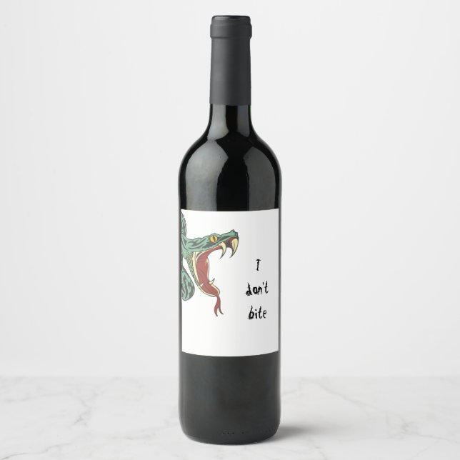 Snake "I don't bite" Wine Label (Front)