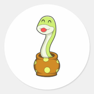 Snake in Jar Classic Round Sticker