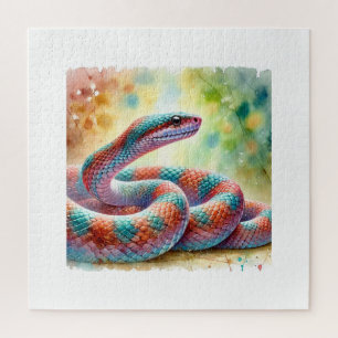 Snake in Serenity 230824AREF147 - Watercolor Jigsaw Puzzle