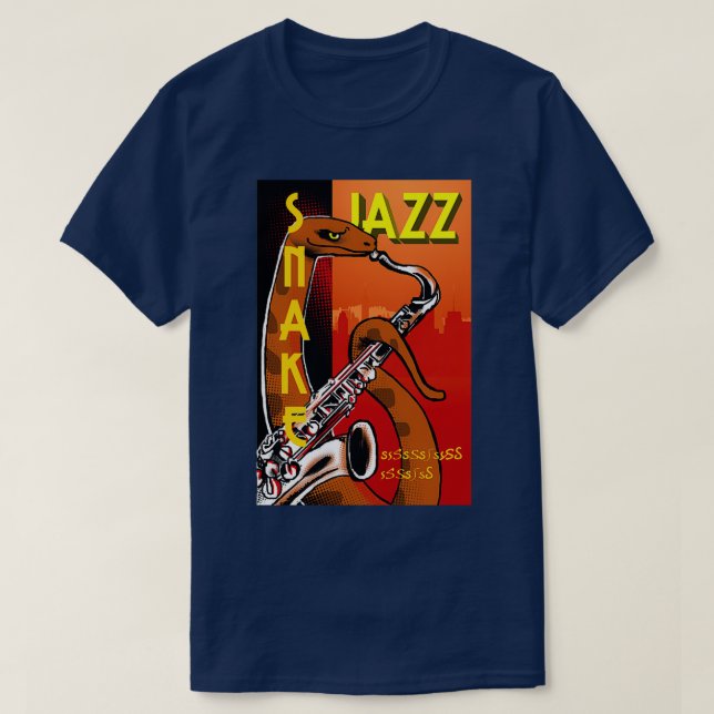 Snake Jazz Vintage  T-Shirt (Design Front)
