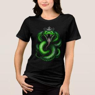 Snake King T-Shirt Green Viper Crown Gothic Tee