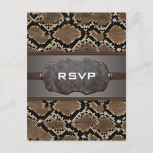 Snake Leather RSVP Response Cards Invites