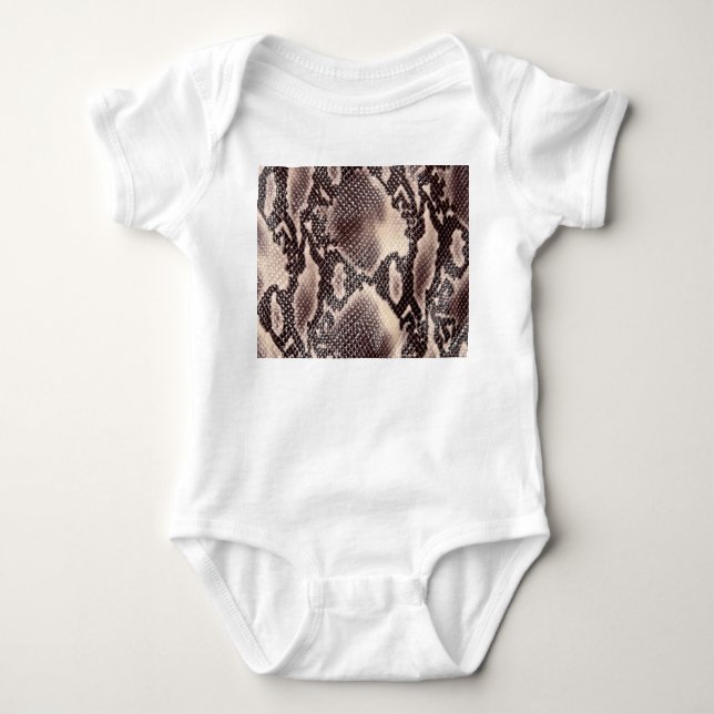 Snake leather: seamless brown texture baby bodysuit (Front)
