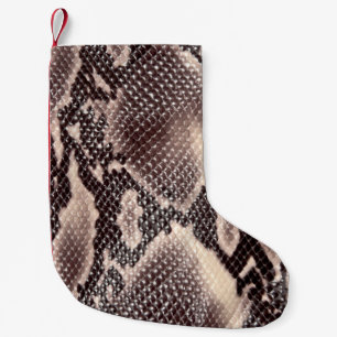 Snake leather: seamless brown texture small christmas stocking