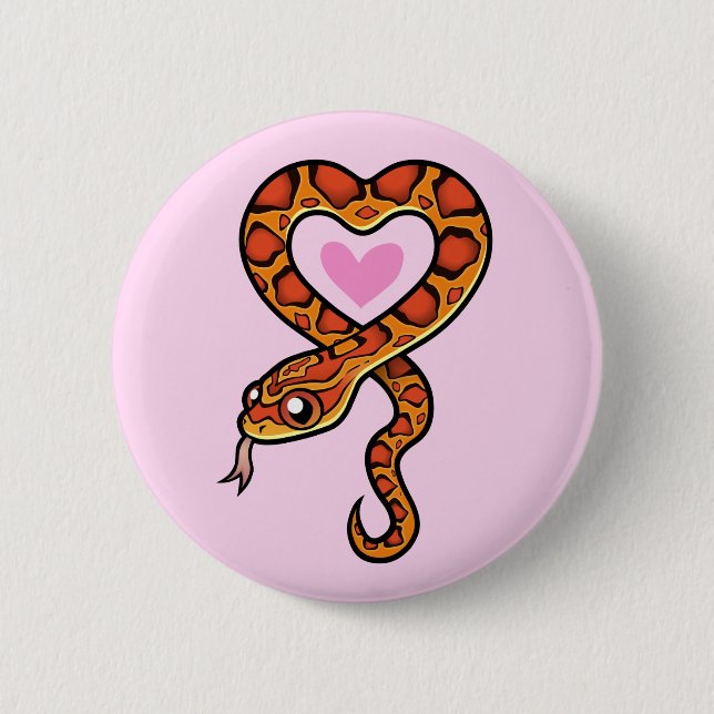 Snake Love 6 Cm Round Badge (Front)