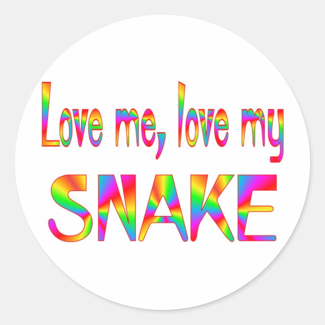 Snake Love Classic Round Sticker (Front)