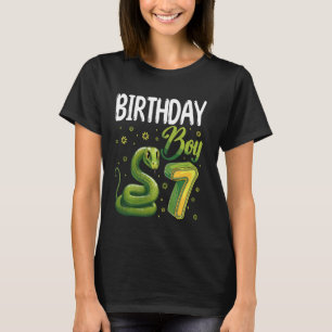 Snake lover 7th Birthday Party Snake B-day 7 Year T-Shirt