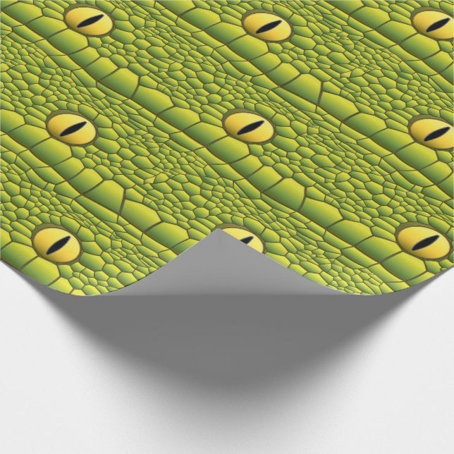 Snake Lover Reptile Eyes And Skin Pattern Wrapping Paper (Corner)