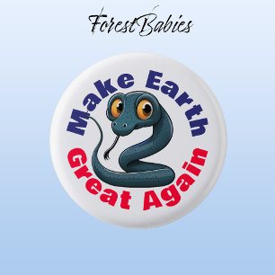 Snake, Make Earth Great Again, Cute Environmental 3 Cm Round Badge