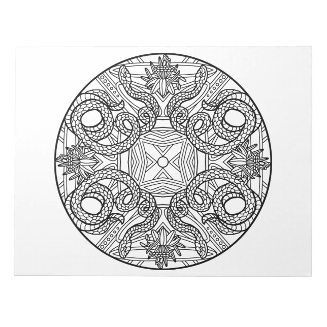 Snake Mandala Colouring Book Pad (Front)