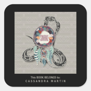 Snake Native American Animal Spirit Book Square Sticker