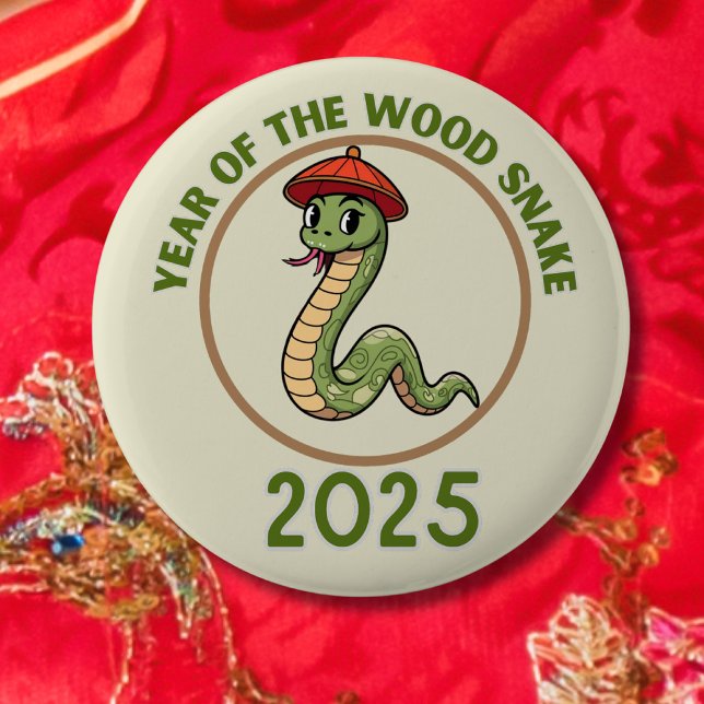 Snake New Year Chinese Lunar zodiac sign 2025 6 Cm Round Badge (Creator Uploaded)
