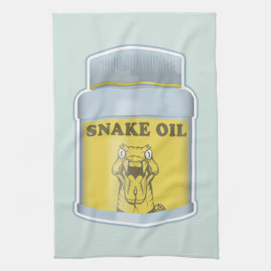Snake oil alternative medicine tea towel