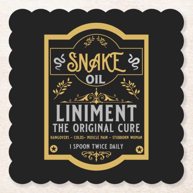 Snake oil Hangover Cure Paper Coaster (Front)