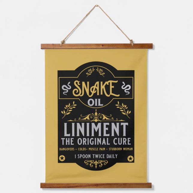 Snake oil salesman funny gifts for sales people   hanging tapestry (Front)