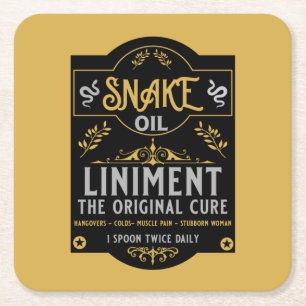 Snake oil salesman funny gifts for sales people square paper coaster