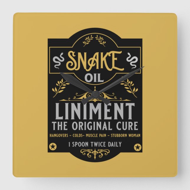 Snake oil salesman funny gifts for sales people   square wall clock (Front)